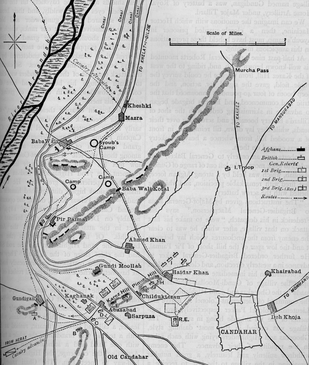 Planos da Batalha de Candahar, 1º de setembro de 1880, c1880 de Unbekannt