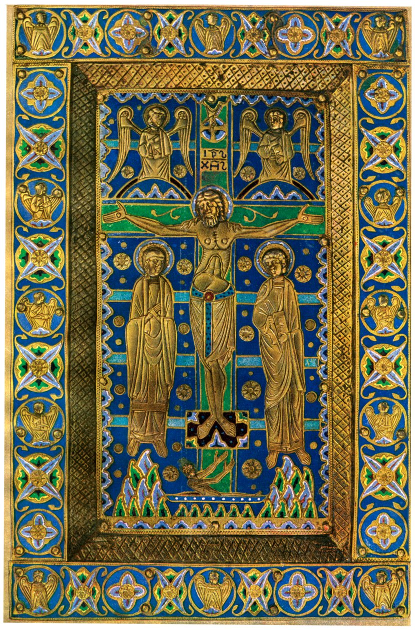 Placa de ligação de placa, esmalte champlevé em cobre, século XIII, 1931 de Unbekannt