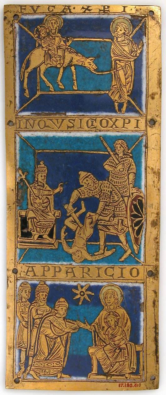 Placa de um altar portátil com cenas da vida de Jesus, alemão, ca. 1160-80. de Unbekannt