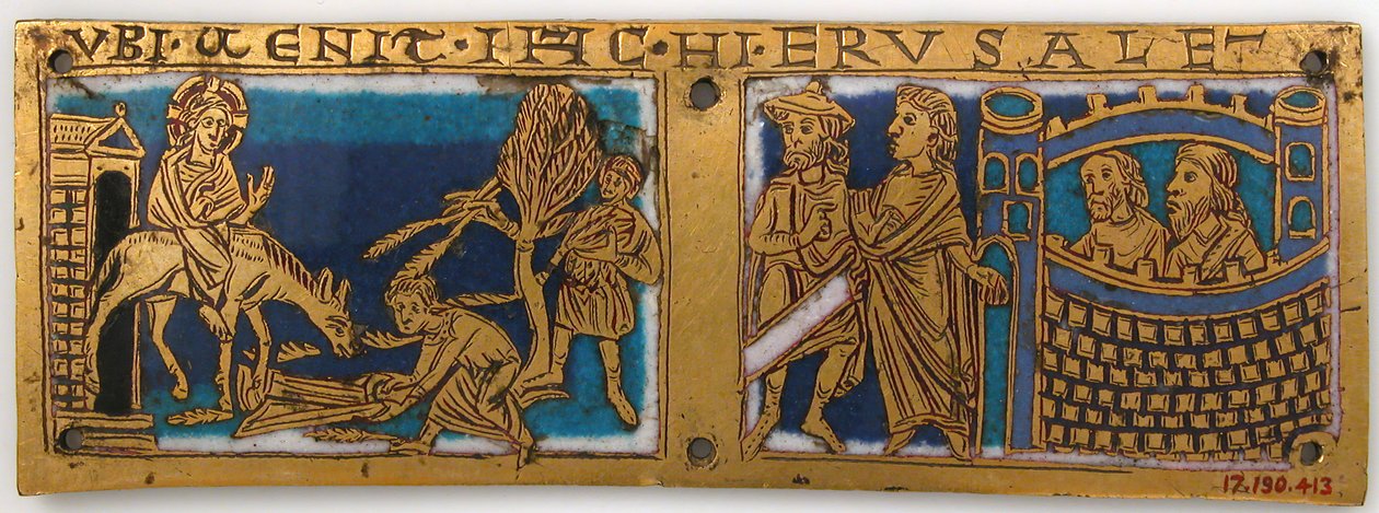 Placa de um altar portátil com cenas da vida de Jesus, alemão, ca. 1160-80. de Unbekannt