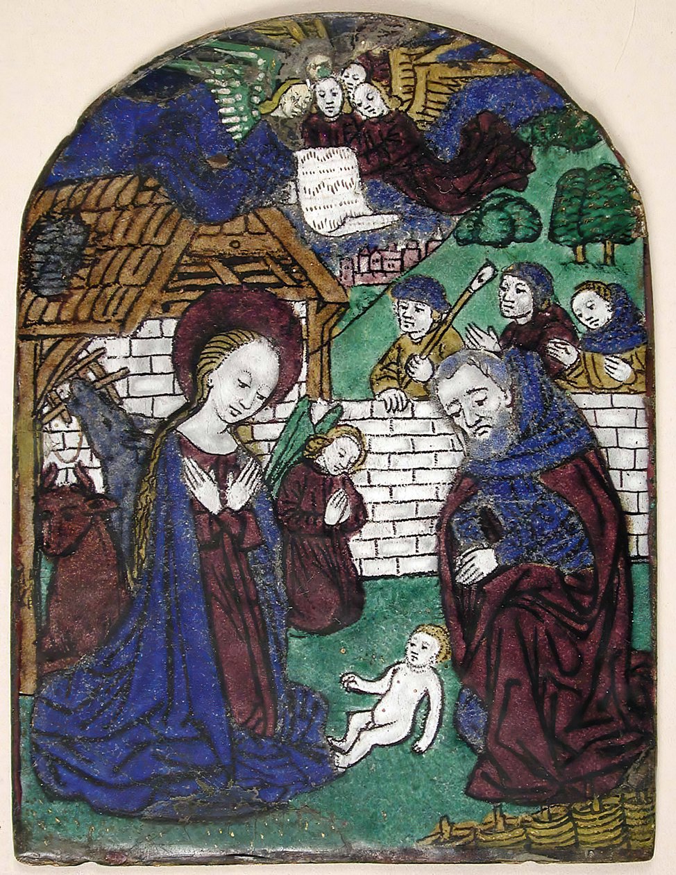 Placa com Adoração dos Pastorinhos, francesa, séc. XV. de Unbekannt