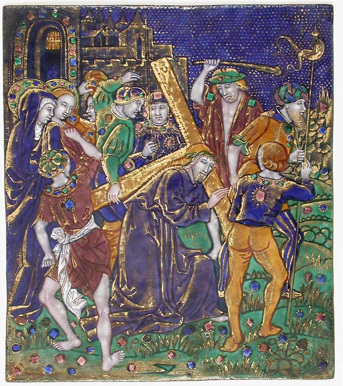 Placa com Cristo Carregando Cruz, francês, séc. XVI. de Unbekannt