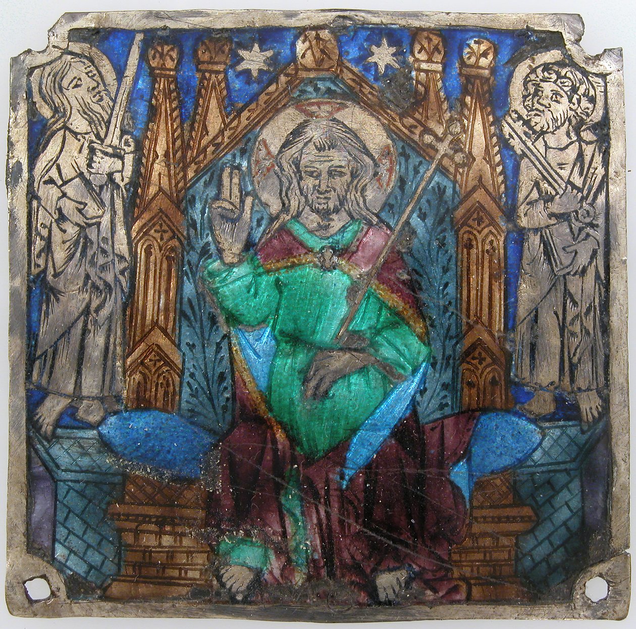 Placa com Cristo em Majestade, Catalão, século XIV. de Unbekannt