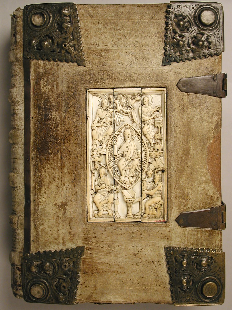 Placa com Cristo em Majestade e os Quatro Evangelistas, 1000-1100. de Unbekannt