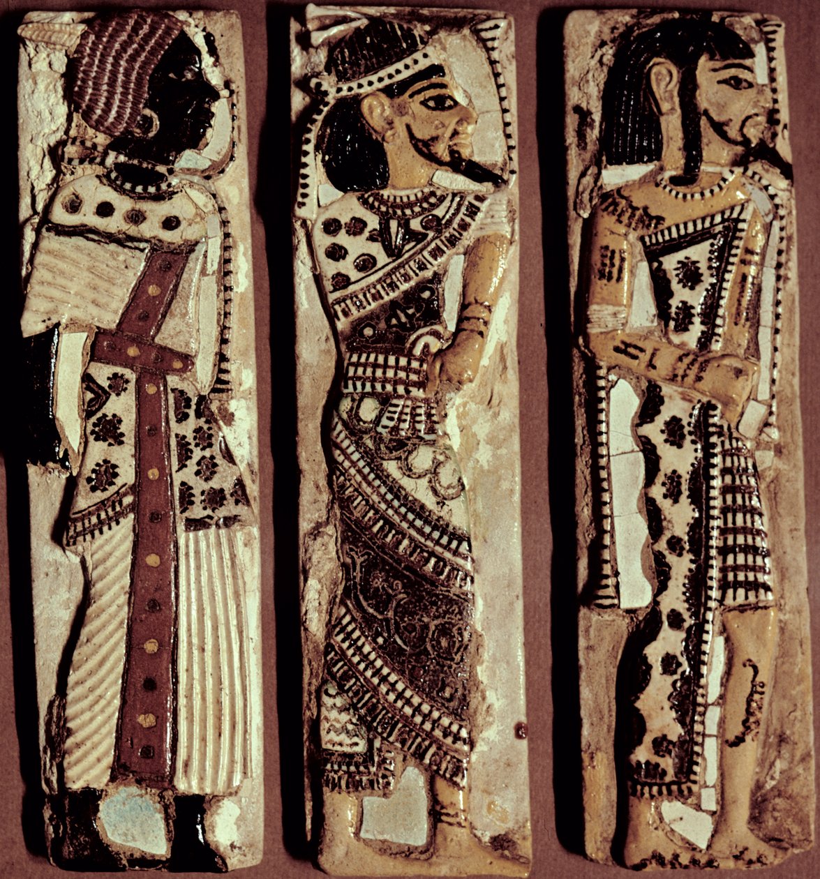 Placas de uma porta no Palácio de Ramesses III, Medinet Habu, Tebas, Egípcio, Reino Novo, 20ª Dinastia, c.1187-56 AC (cerâmica) de Unbekannt