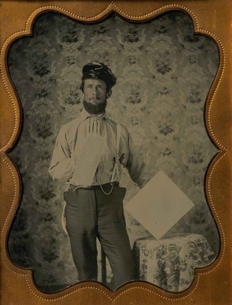 Estucador em chapéu de pele oleosa, 1850s-60s. de Unbekannt