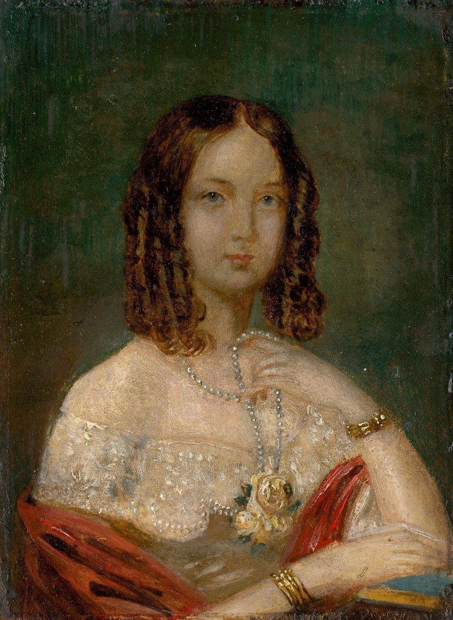 Retrato de uma menina com um colar de Unbekannt