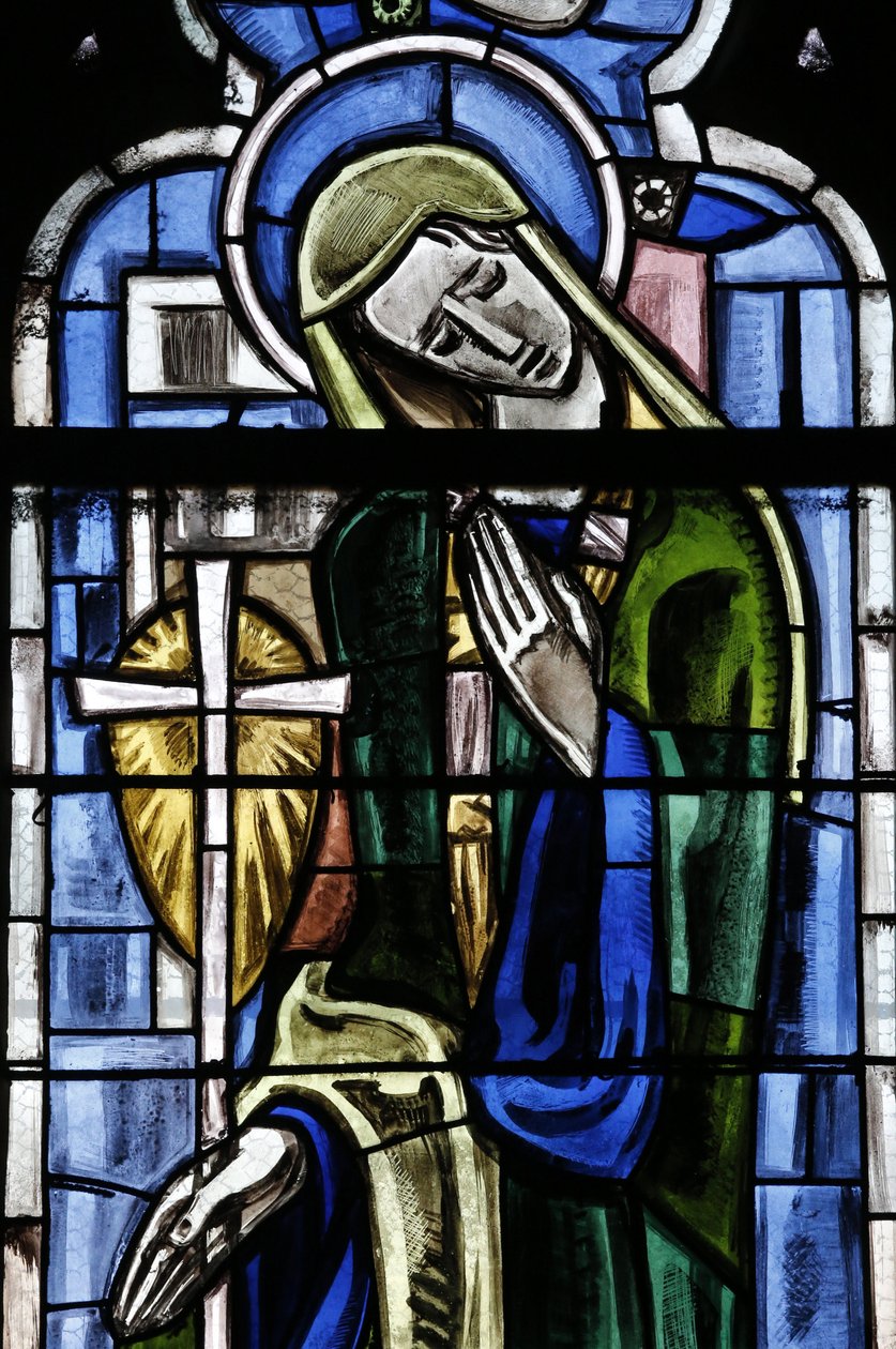 Igreja colegial envenenada. Janela de vidro manchado. Santa Margarida de Antioquia, Poissy, França de Unbekannt