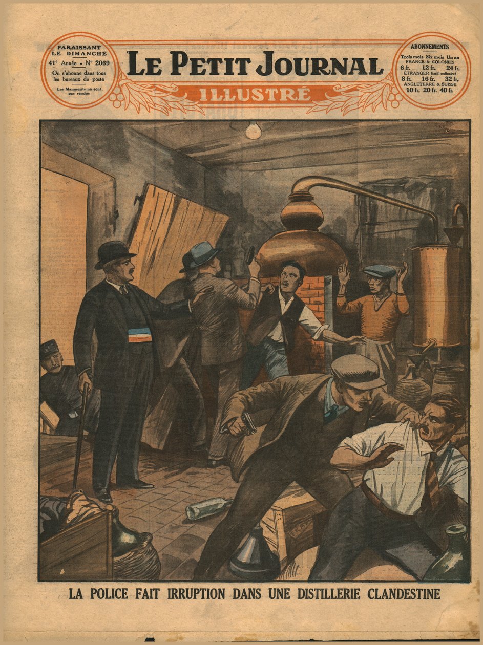 Ataque policial a uma destilaria ilícita, 1930. de Unbekannt