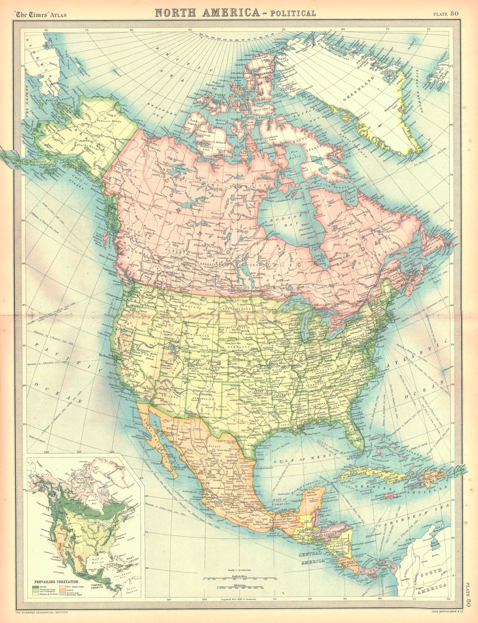 Mapa político da América do Norte de Unbekannt