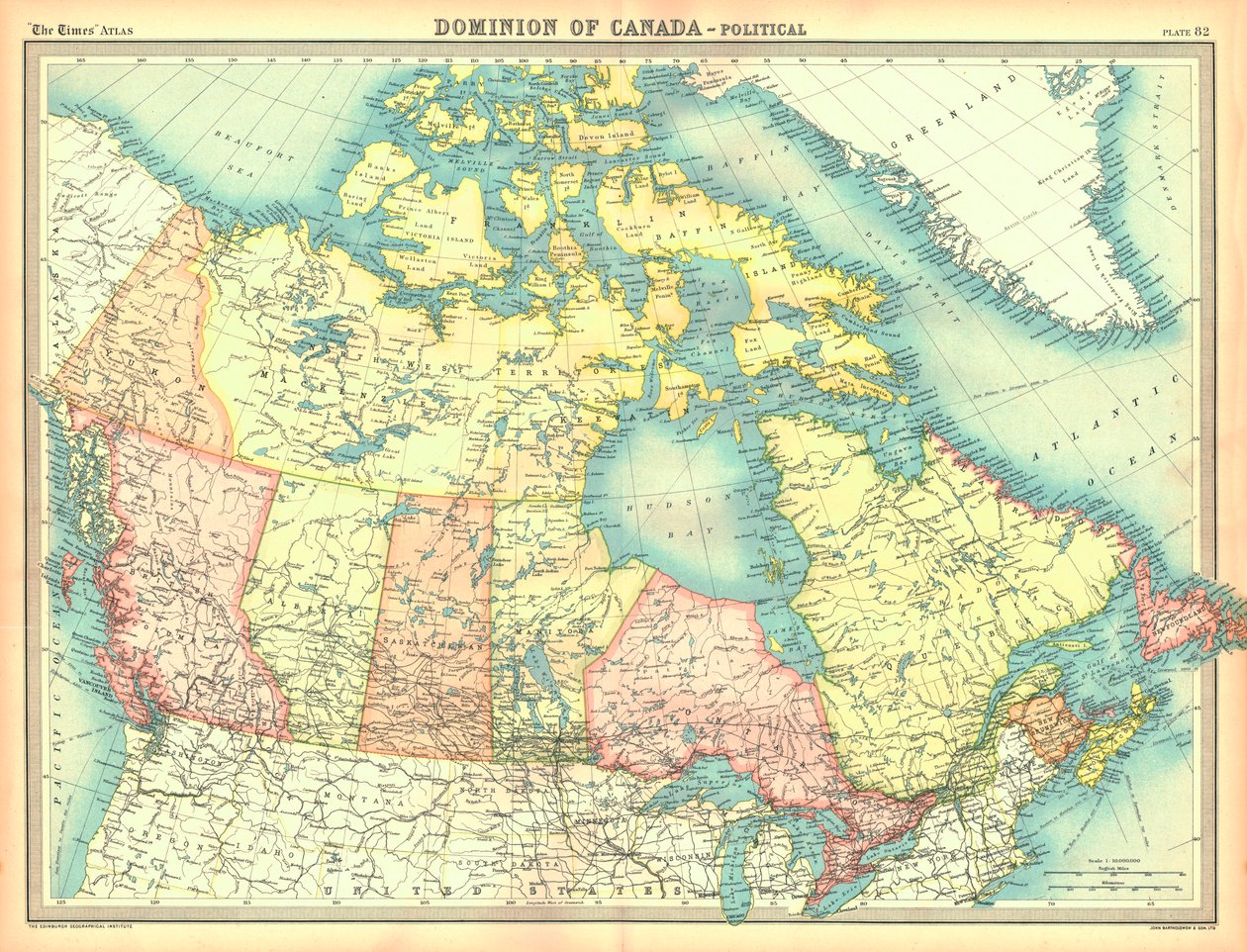 Mapa político do domínio do Canadá de Unbekannt