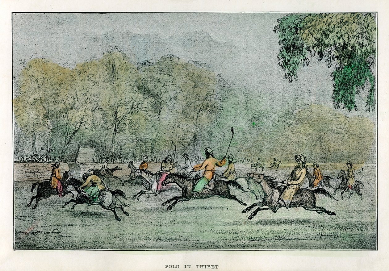 Polo em Thibet, século XIX de Unbekannt