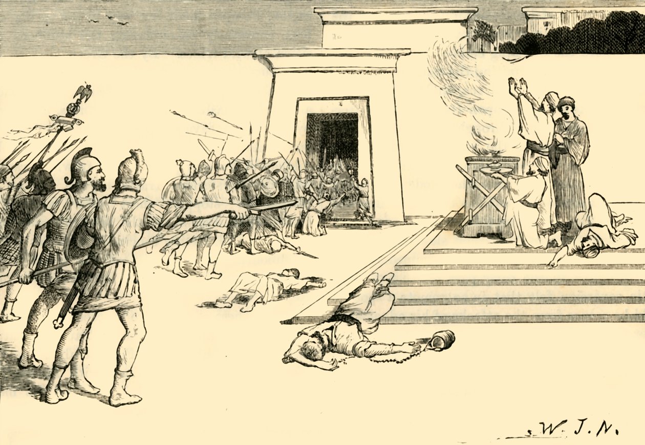 Pompeu no templo de Jerusalém, 1890. de Unbekannt