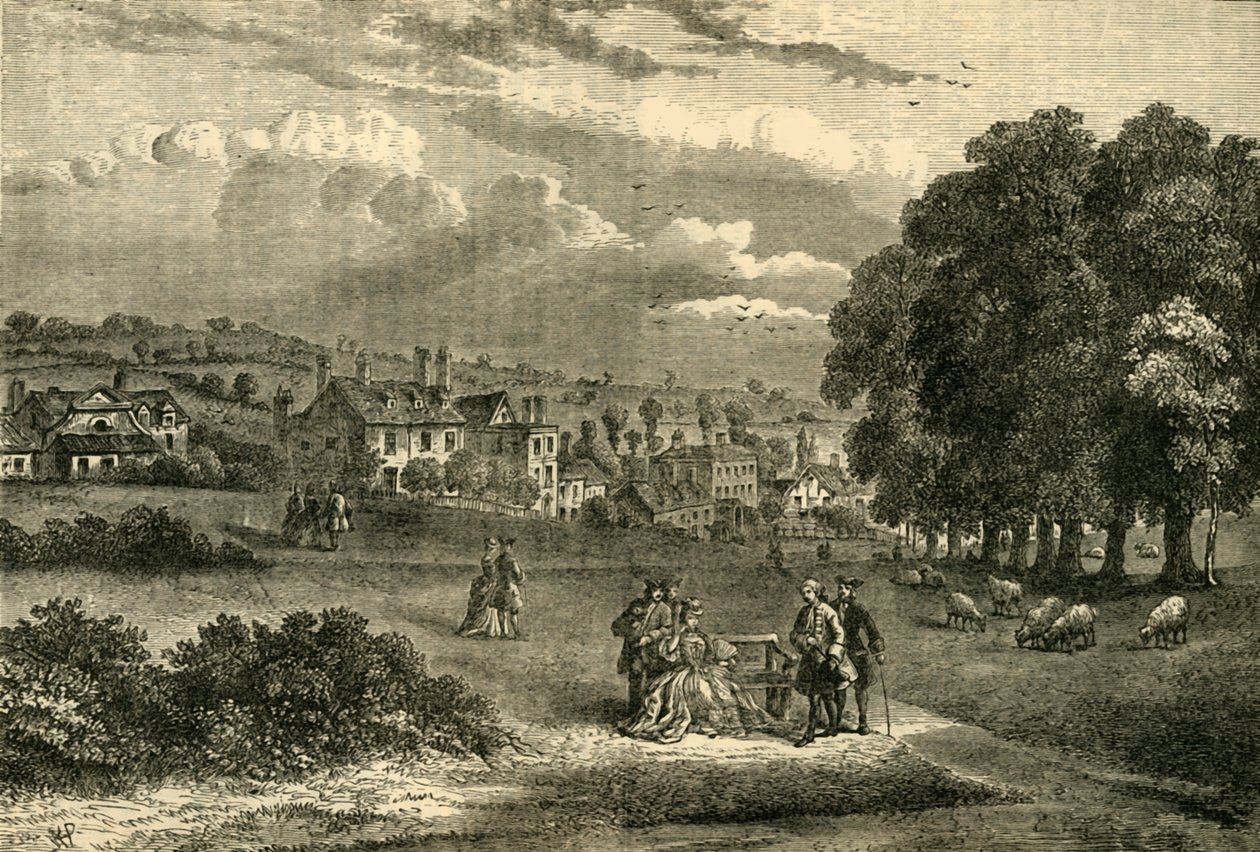 Pond Street, Hampstead, em 1750, c1876. de Unbekannt