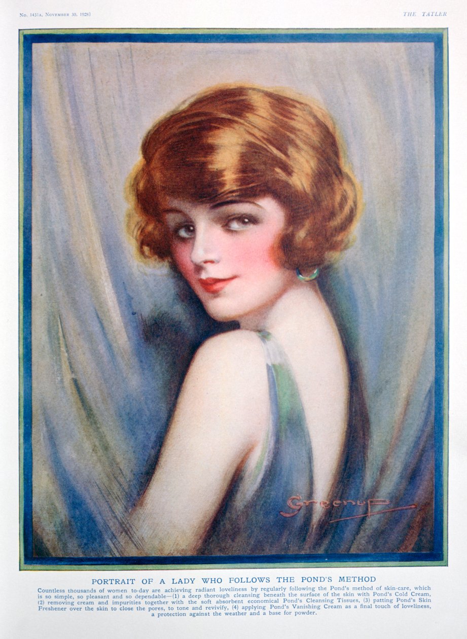 Anúncio Ponds Cream, 1928 de Unbekannt