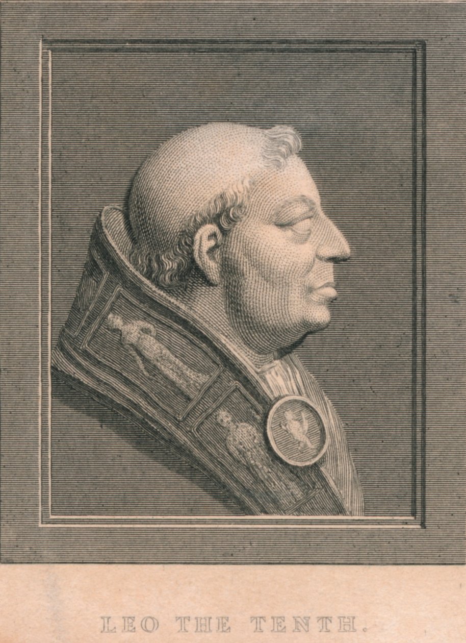 Papa Leão X 1475-1521, nascido Giovanni de Lorenzo de Medici, c1830 de Unbekannt