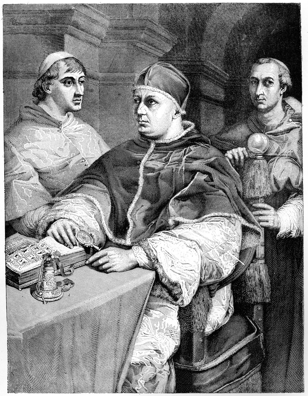 Papa Leão X, Giulio de Médici, o futuro Papa Clemente VII e Cardeal de Rossi, 1882 de Unbekannt