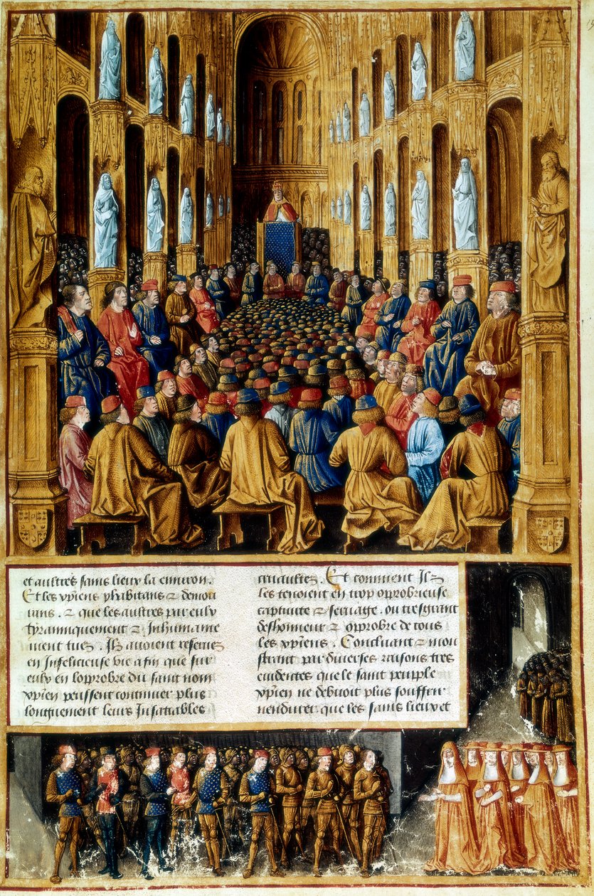 Papa Urbano II, presidindo o Conselho de Clermont, França, 1095 c1490 de Unbekannt