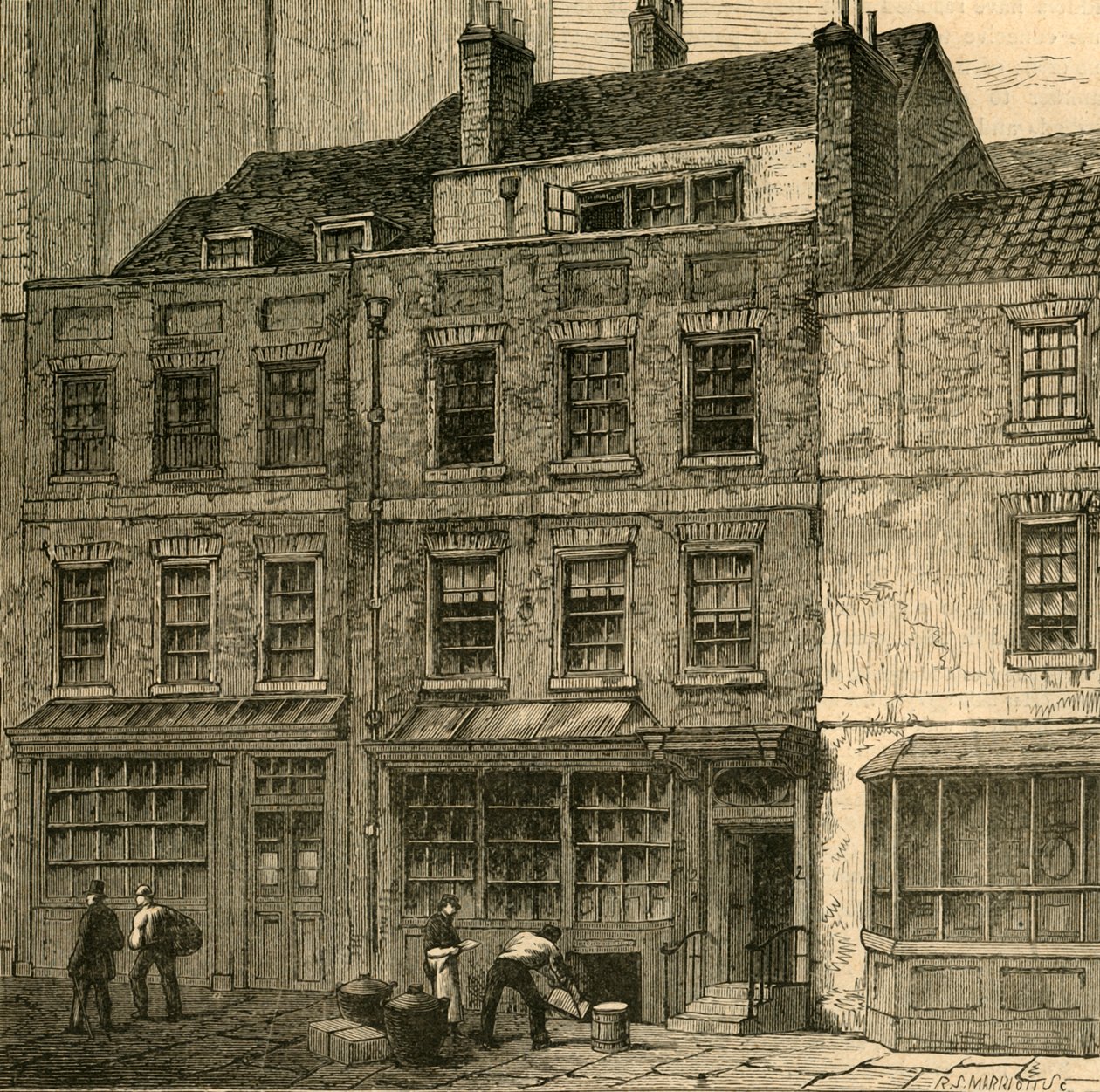 Casa dos papas, corte da guilhotina, rua 1860 de Lombard, 1897. de Unbekannt