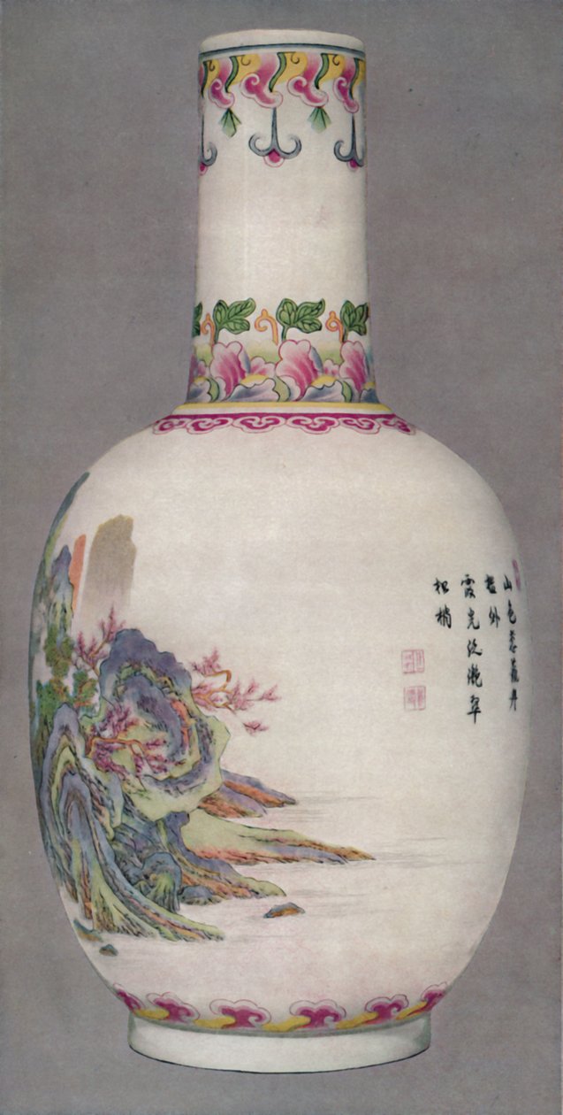 Garrafa de porcelana no estilo Ku Yueh Hsuan. Período longo chinês, 1736-1796, 1928 de Unbekannt