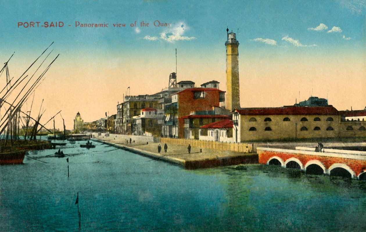 Port-Said - vista panorâmica do cais, c1918-c1939. de Unbekannt