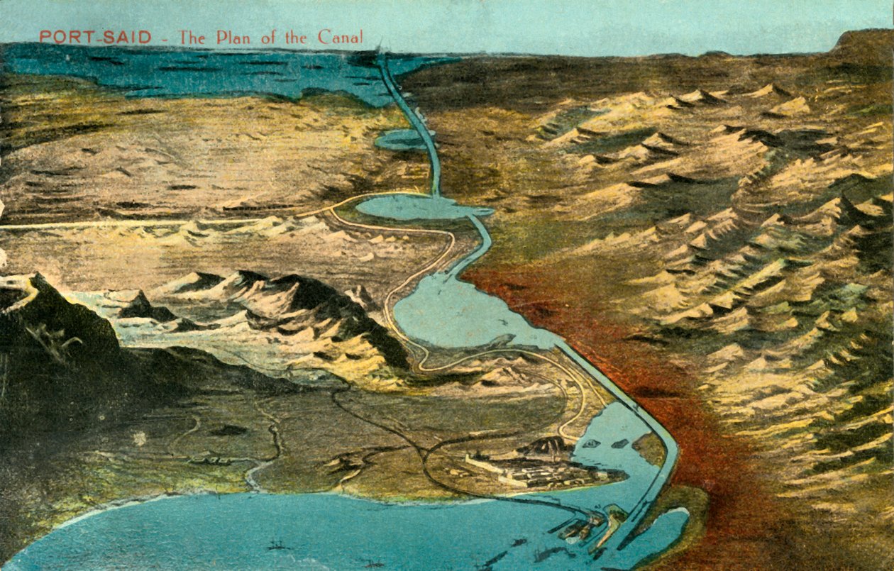 Port-Said - O plano do canal, c1918-c1939. de Unbekannt
