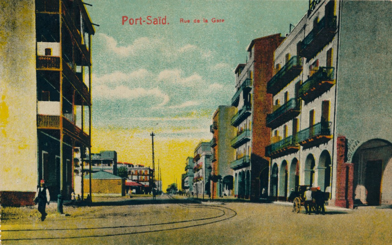 Port-Said. Rue de la Gare, c1900 de Unbekannt