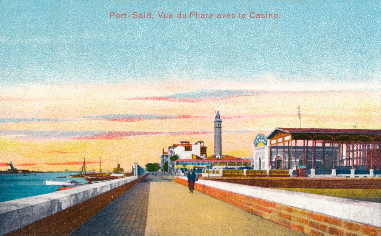 Port Said. Vista do farol com cassino, c1900 de Unbekannt