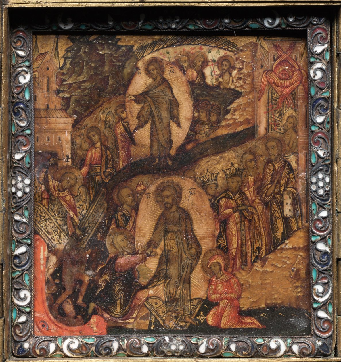 Ícone de tríptico portátil, 1600s. de Unbekannt
