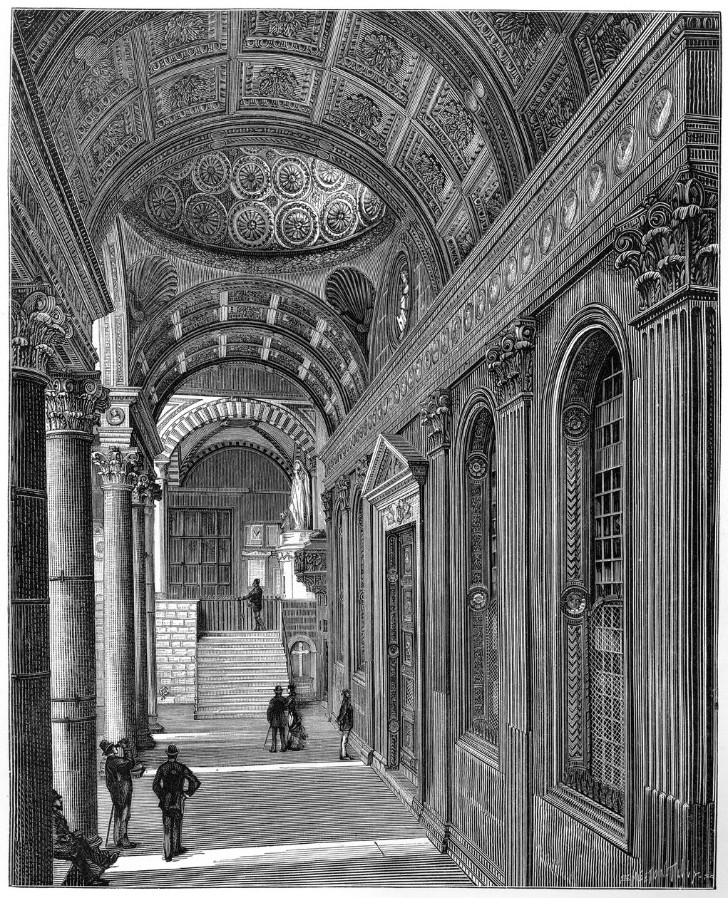 Pórtico da Capela Pazzi, Claustro da Basílica de Santa Croce, Florença, 1882 de Unbekannt