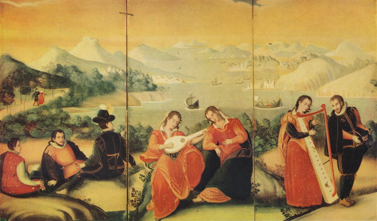 Parte de um biombo japonês do período Keicho, c1600, 1936 de Unbekannt