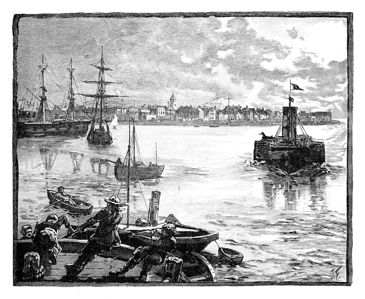 Porto de Portmouth, Hampshire, c1888 de Unbekannt