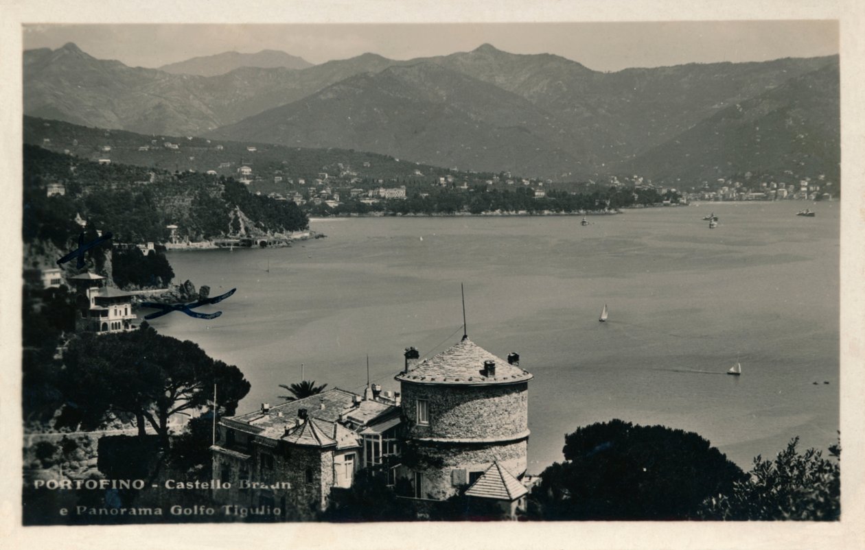 Portofino - Castelo de Braun e Panorama Golfo Tigulio, c1900. de Unbekannt