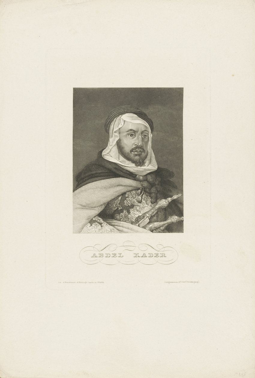 Retrato de Abdelkader ibn Muhieddine 1808-1883, ca. 1860. de Unbekannt
