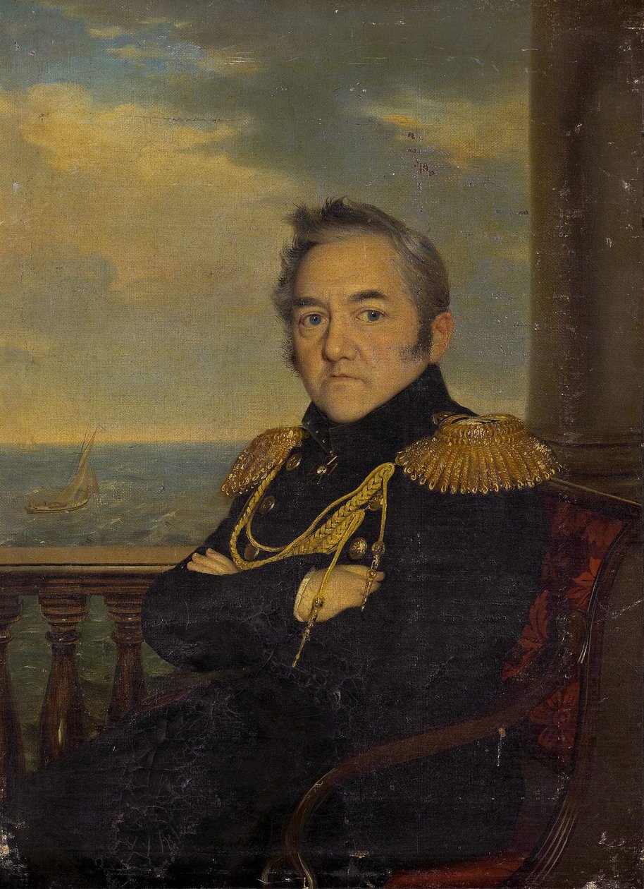 Retrato do Almirante Mikhail Lazarev 1788-1851, meados do século XIX de Unbekannt