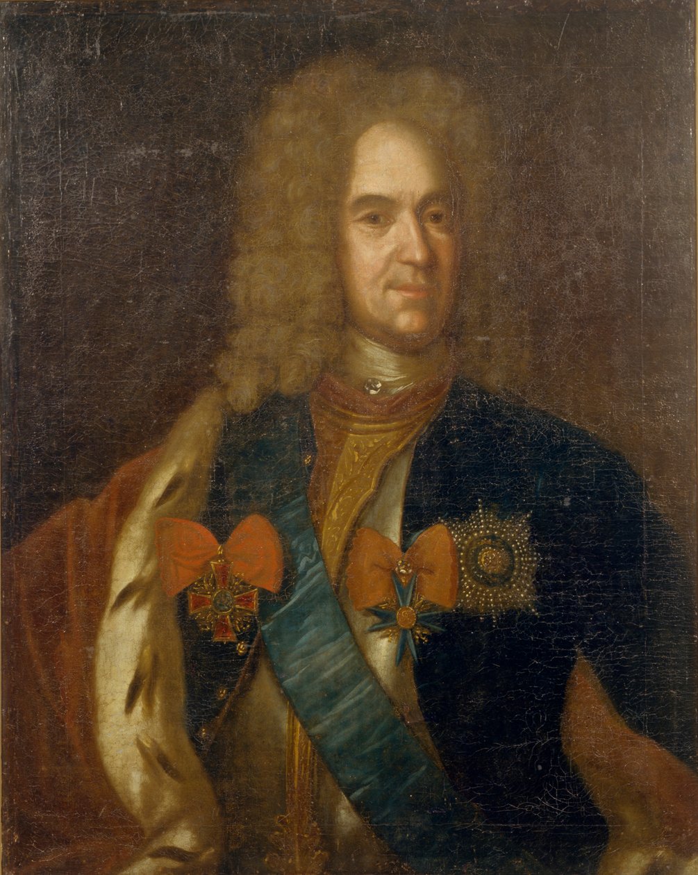 Retrato de Alexander Danilovich Menshikov, Generalíssimo, Príncipe do Sacro Império Romano e Duque de Unbekannt