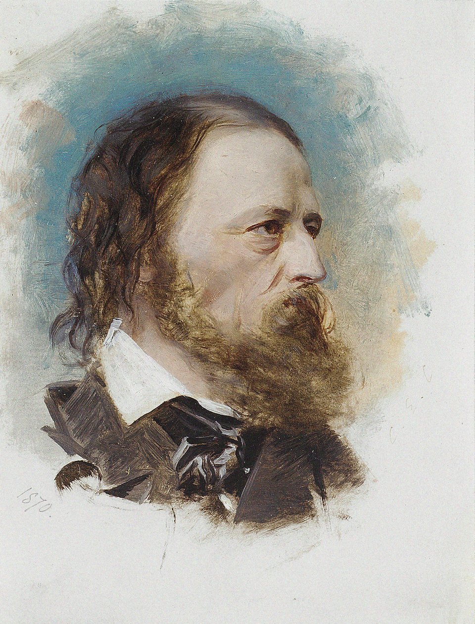 Retrato de Alfred, Lord Tennyson 1809-1892, 1870. de Unbekannt