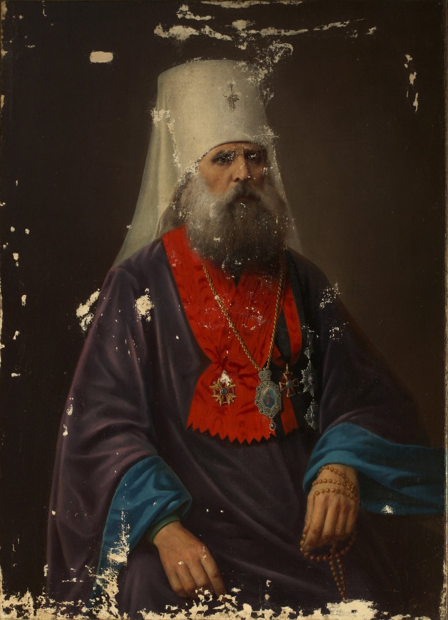 Retrato do arcebispo Iriney Klementyevsky de Pskov 1753-1818, início do século XIX de Unbekannt