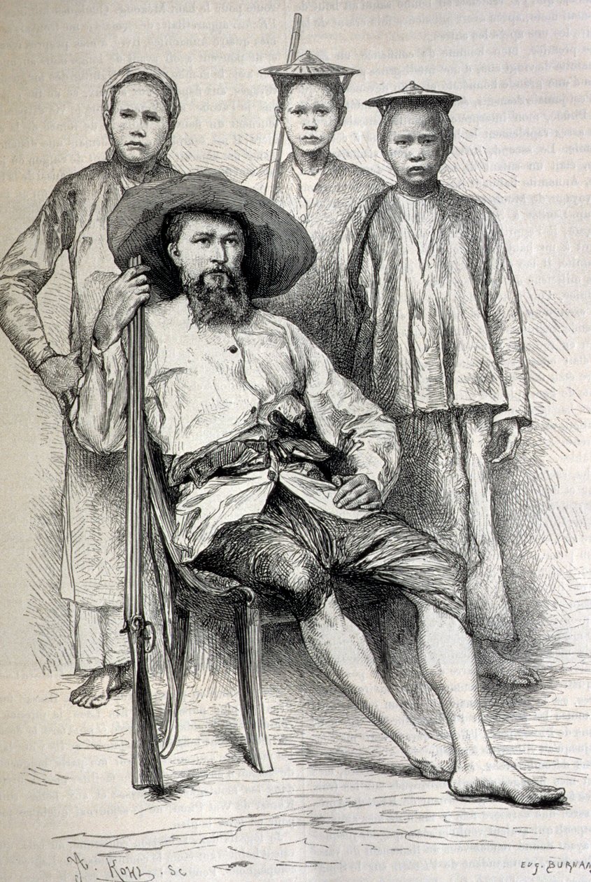 Retrato de Auguste Pavie (1847-1925) Explorador e diplomata francês na Indochina - Gravura de Unbekannt