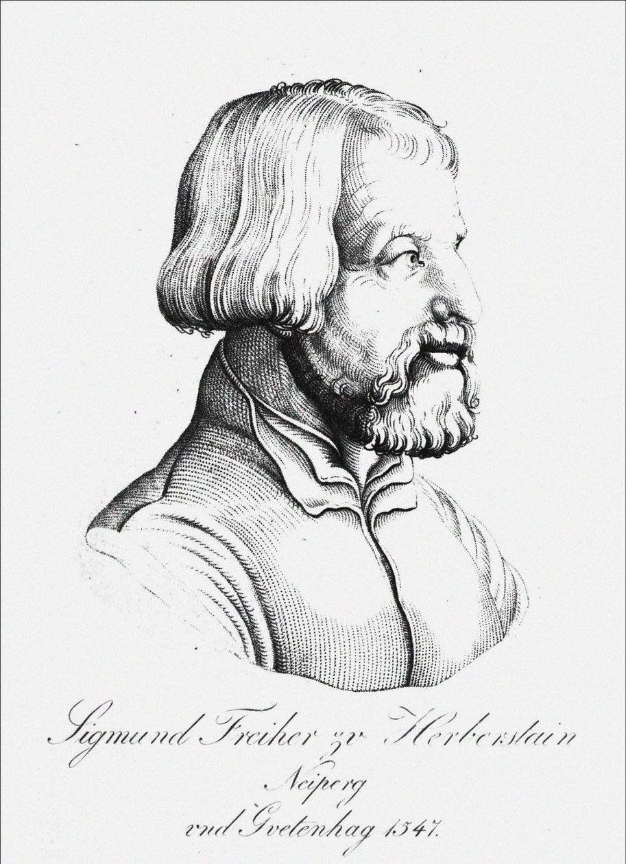 Retrato do Barão Sigmund von Herberstein, Embaixador da Polônia e Rússia, 1547 de Unbekannt