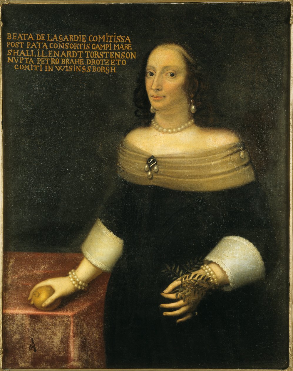 Retrato de Beata De la Gardie 1612-1680, c. 1653 de Unbekannt