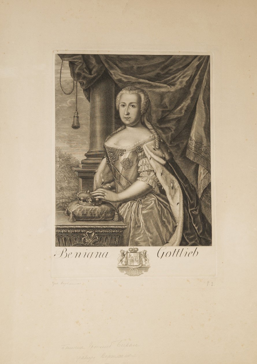 Retrato de Benigna Gottlieb von Biron 1703-1782, Duquesa de Courtland de Unbekannt