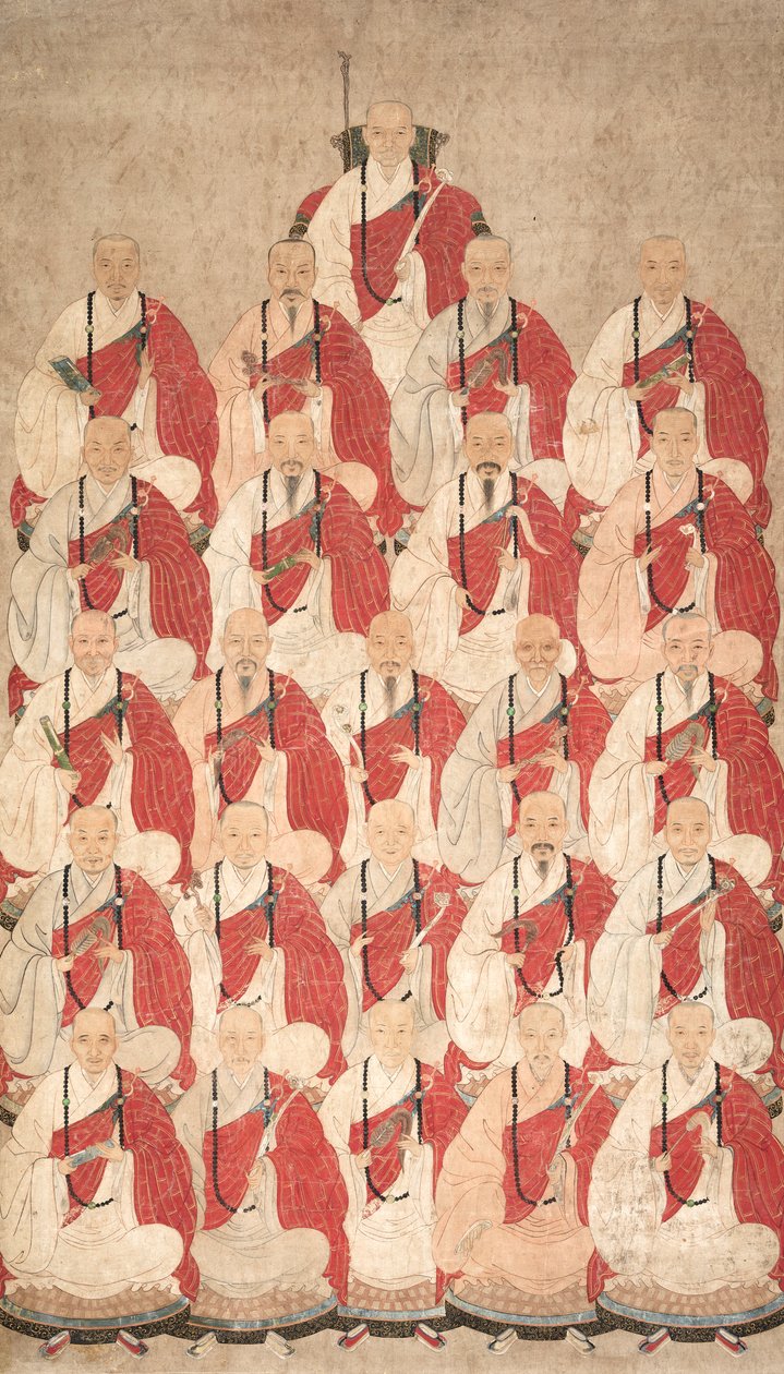 Retrato de monges budistas da seita de Obaku, 1600s. de Unbekannt