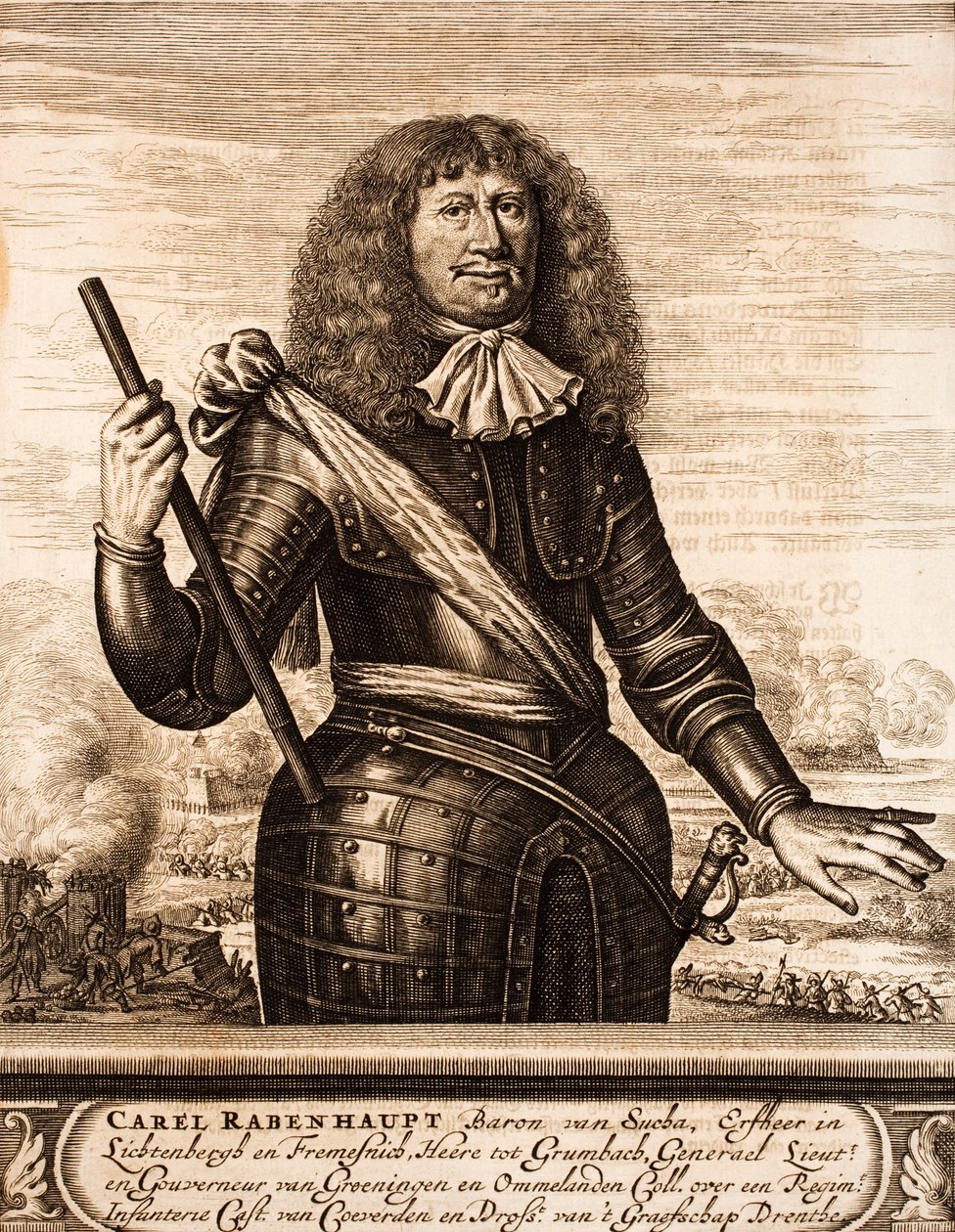Retrato de Carl von Rabenhaupt 1602-1675 De: Cena da Guerra, 1675. de Unbekannt