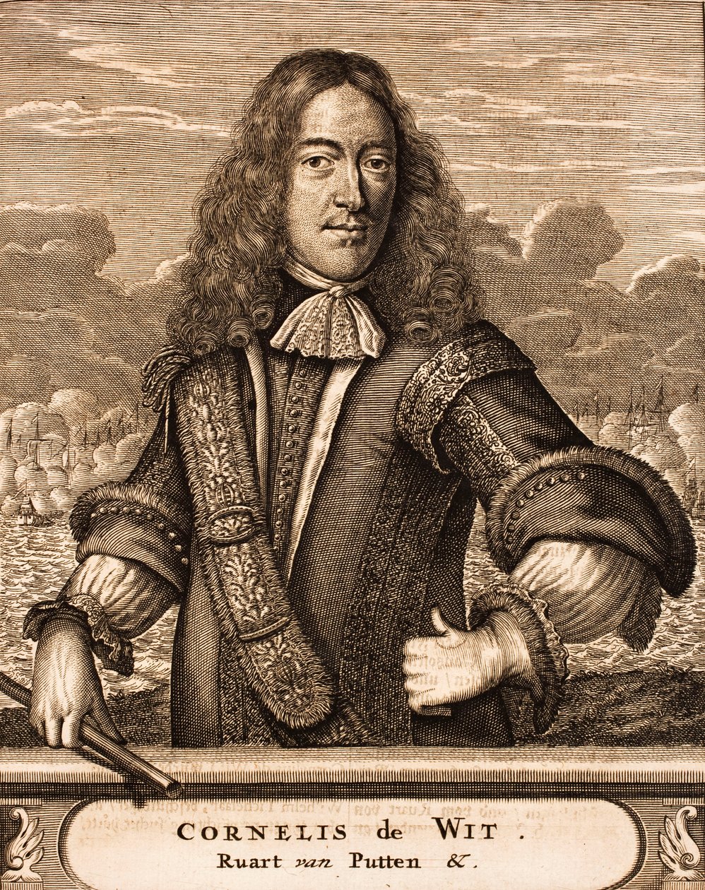 Retrato de Cornelis de Witt 1623-1672 De: Cena da guerra, 1675. de Unbekannt