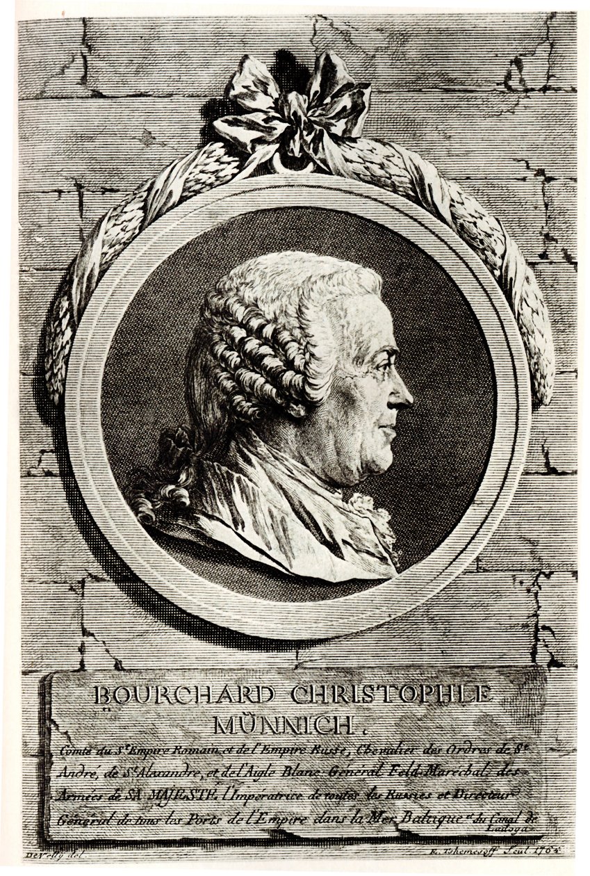 Retrato do conde Burkhard Christoph von Münnich 1683-1767 de Unbekannt