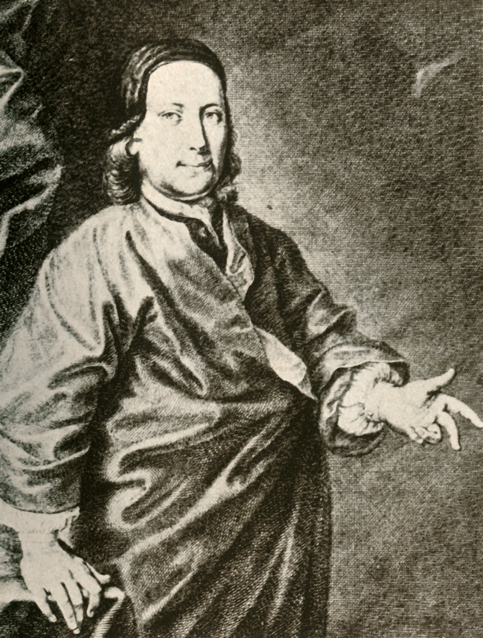 Retrato do conde Zinzendorf em um manto de pregador, c1740, 1937. de Unbekannt