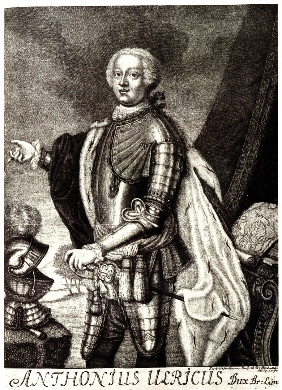 Retrato do duque Anthony Ulrich de Brunswick 1714-1774 de Unbekannt