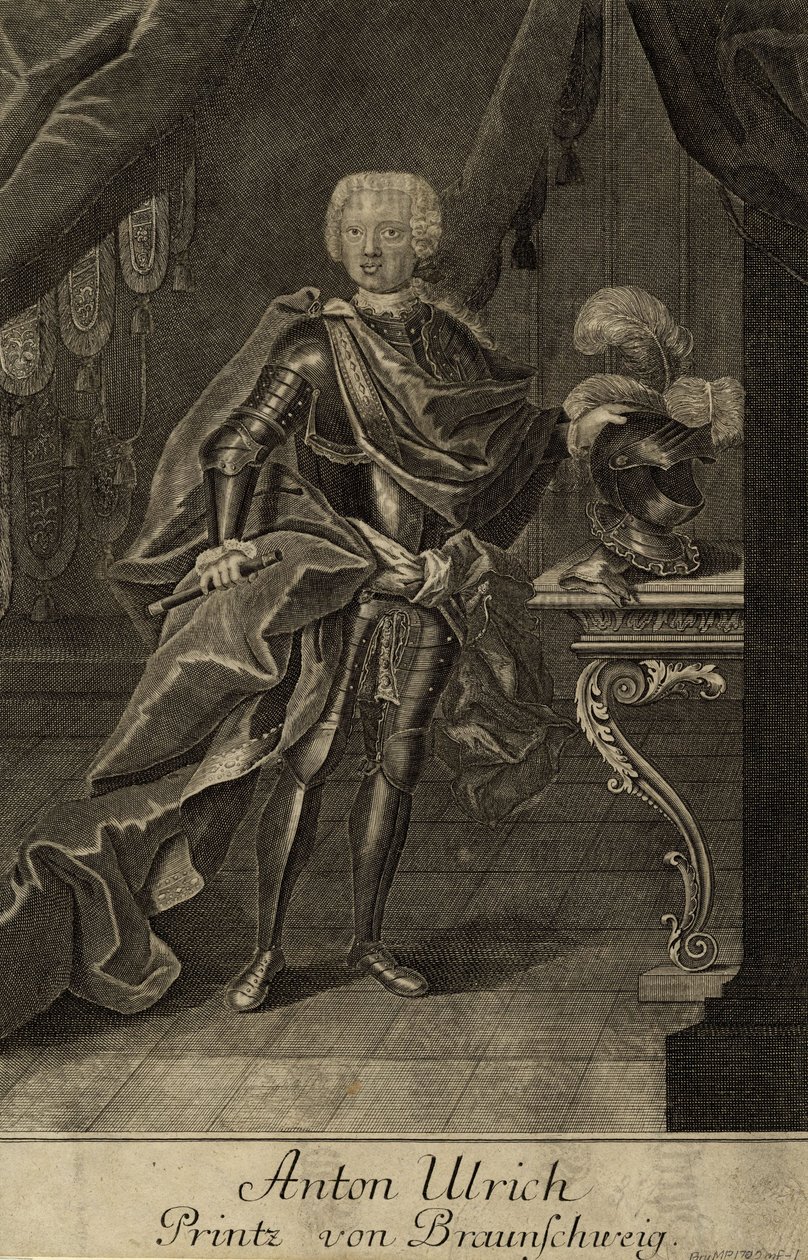 Retrato do duque Anthony Ulrich de Brunswick 1714-1774, um 1700 de Unbekannt