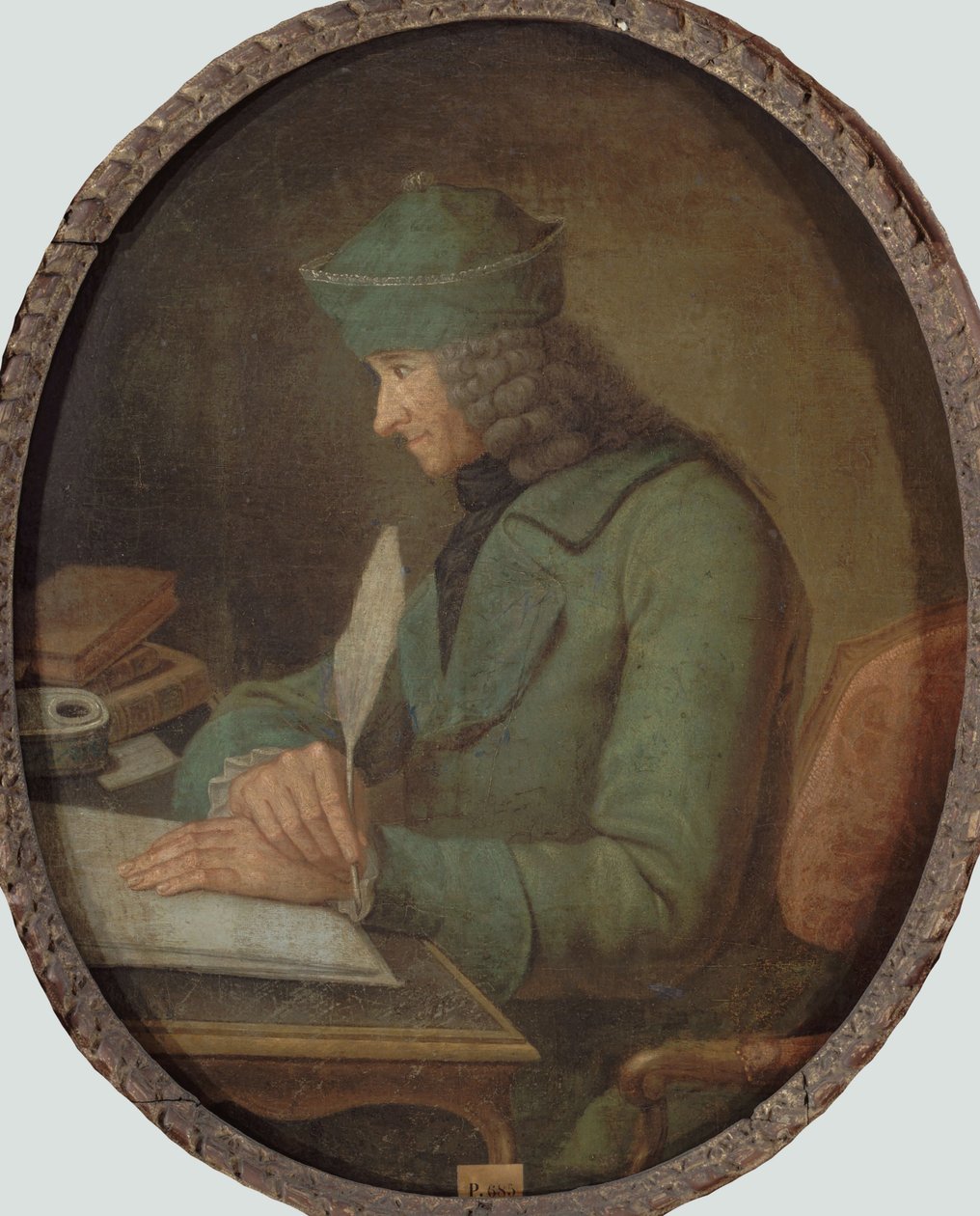 Retrato de François Marie Arouet de Voltaire 1694-1778, no seu gabinete, 2ª metade do séc. de Unbekannt